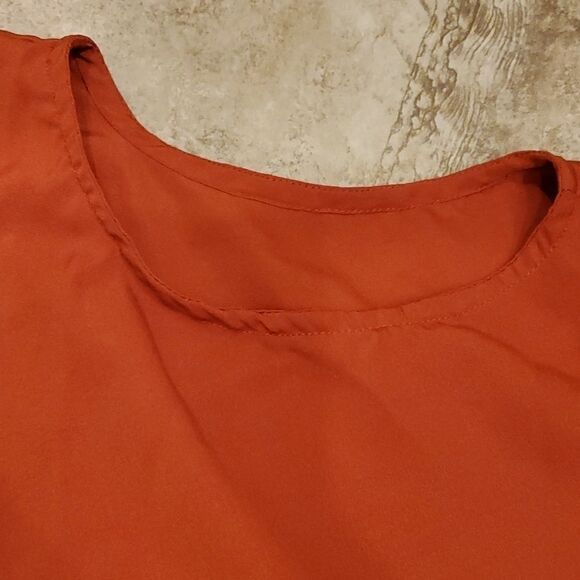 Mix Nouveau burnt orange cold shoulder v neck top - Picture 5 of 7